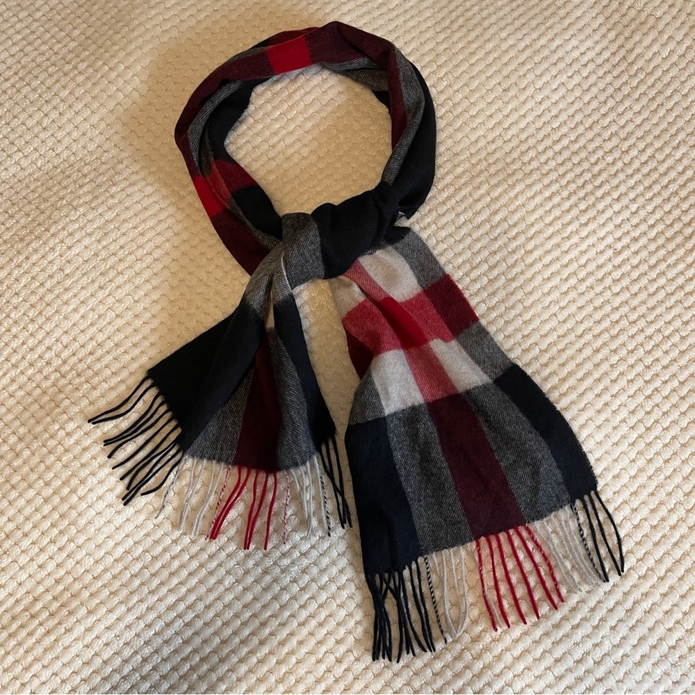 Louisa Perini 100% Cashmere Plaid Scarf